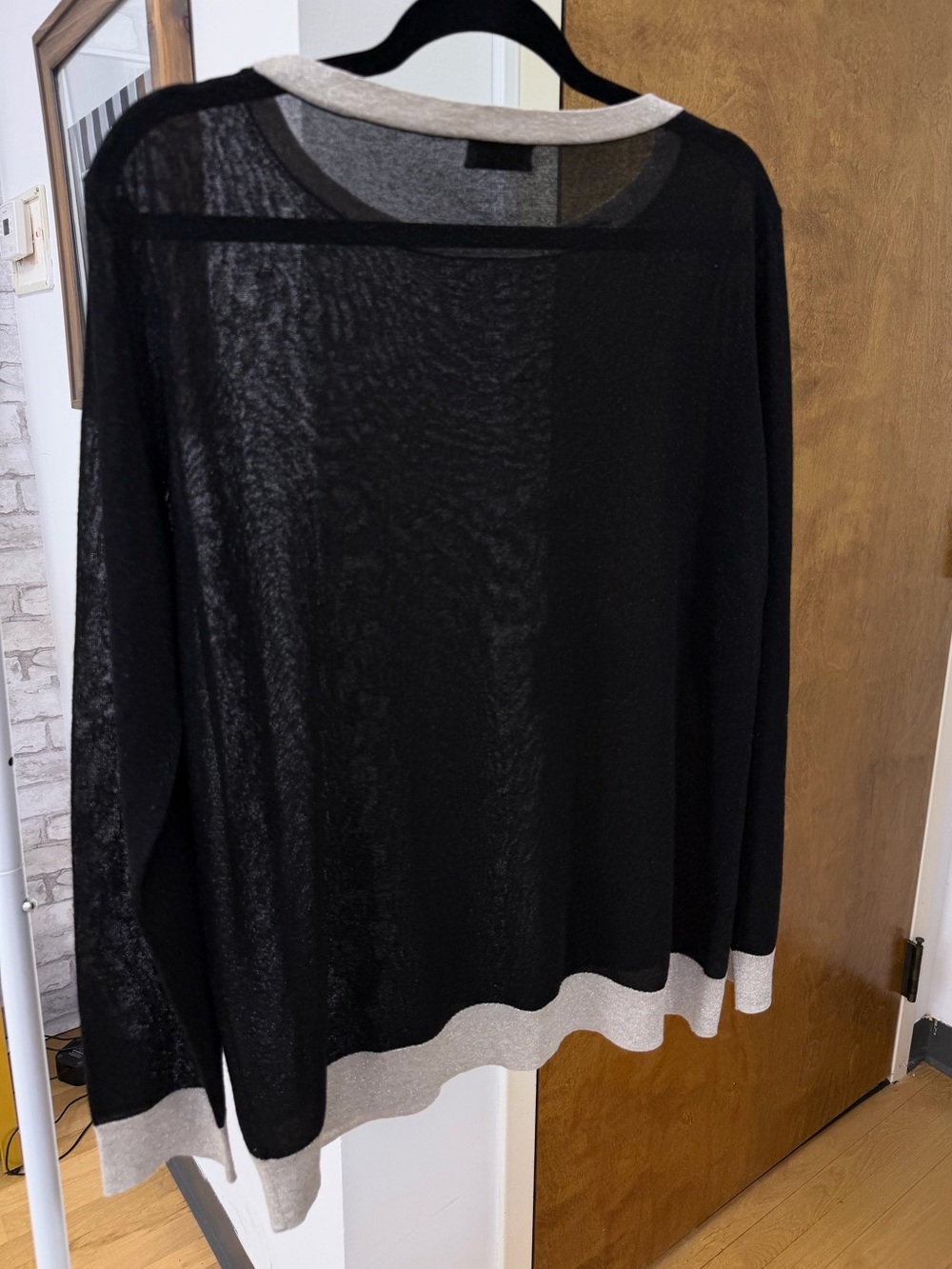 Dries Van Noten Sheer Black Lightweight Sweater W Silver Trim EUC - Picture 6 of 16